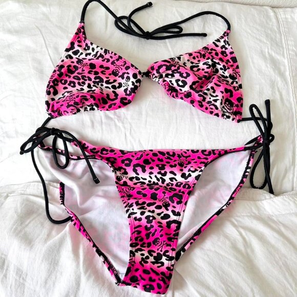 OP Ocean Pacific Skull Print Bikini Swimsuit Women's XL - Picture 1 of 4